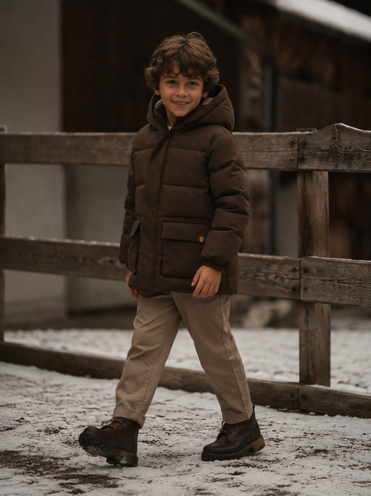Lil'Atelier - puffer jacket - dark earth brown
