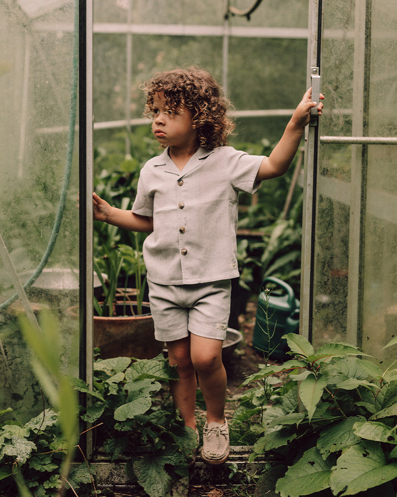 Baje Studio - linen blouse Buce - blue steel