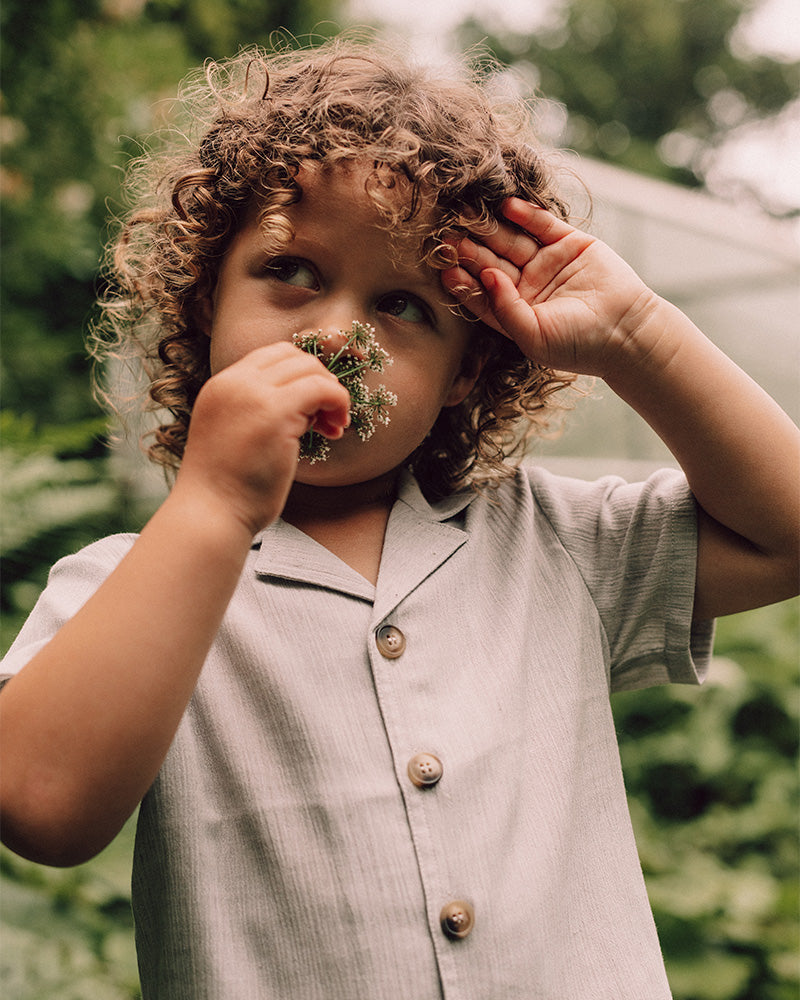 Baje Studio - linen blouse Buce - blue steel