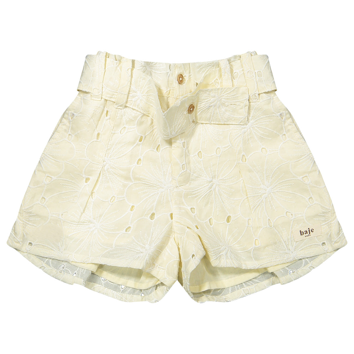 Baje Studio - embroidery flower short Cabril - crème oat