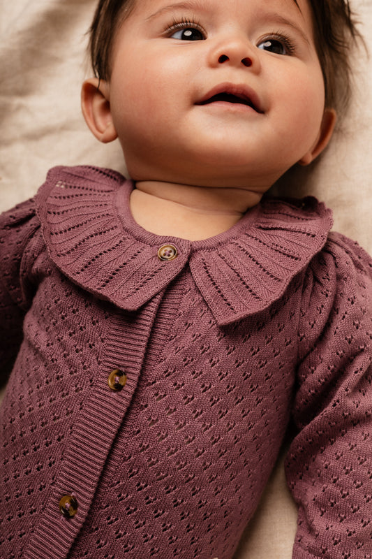 Baje Studio - knitted bodysuit Chardonne - purple pum