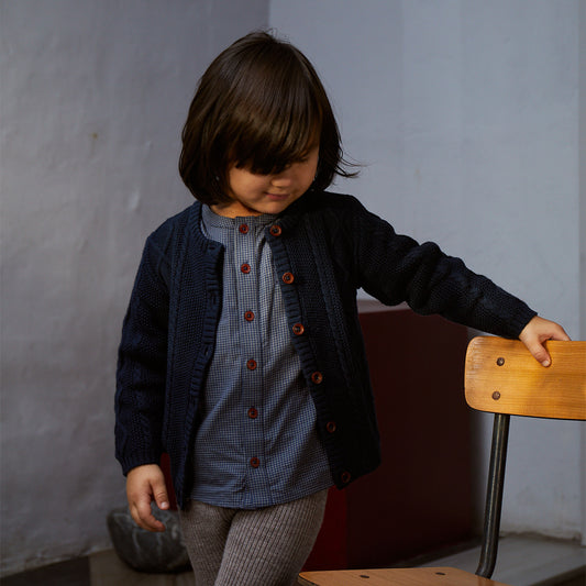 Copenhagen Colors - check shirt blouse - navy