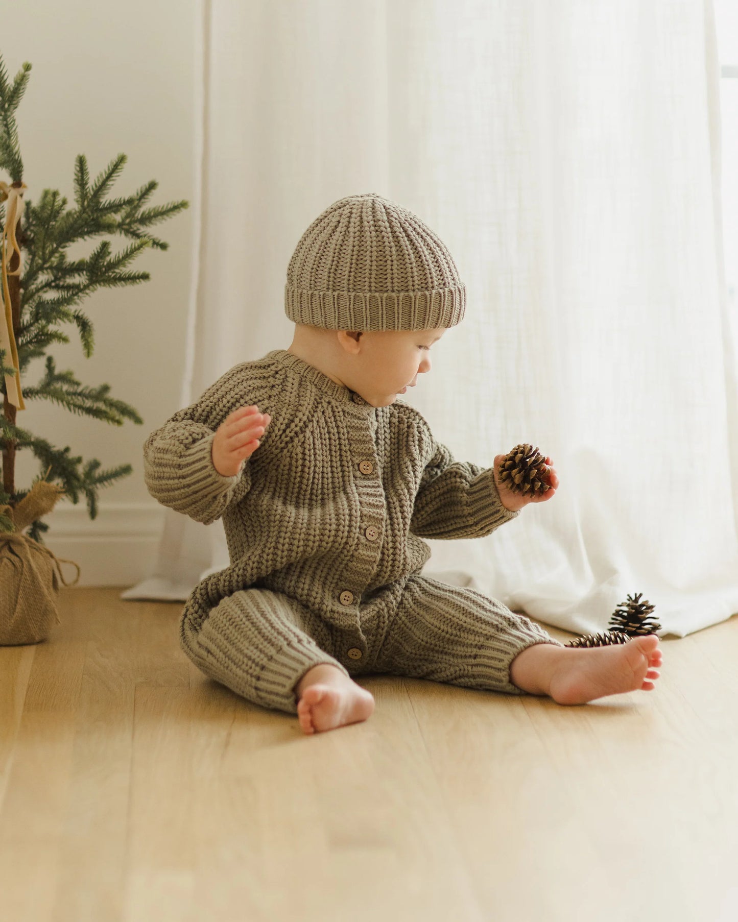 Chunky knit jumpsuit - olive