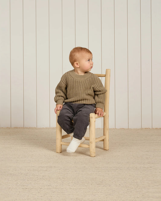 Quincy Mae - chunky knit sweater - olive