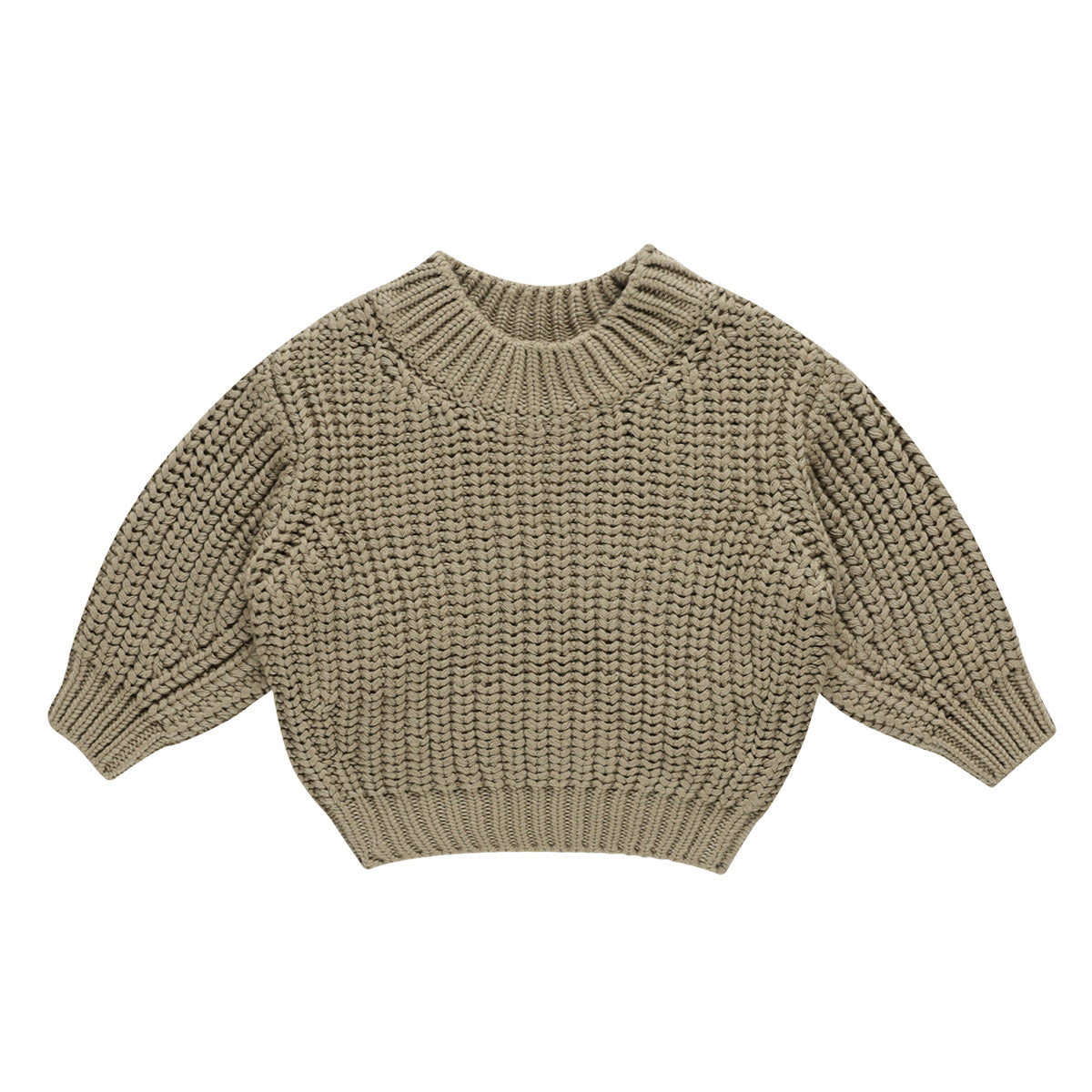 Chunky knit sweater - olive