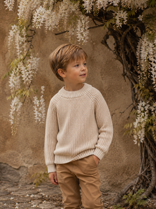 Copenhagen Colors - knitted classic rib jumper - beige