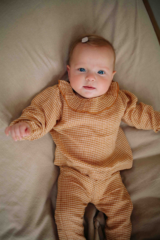 Riffle Amsterdam - blouse Cootje - camel brown square