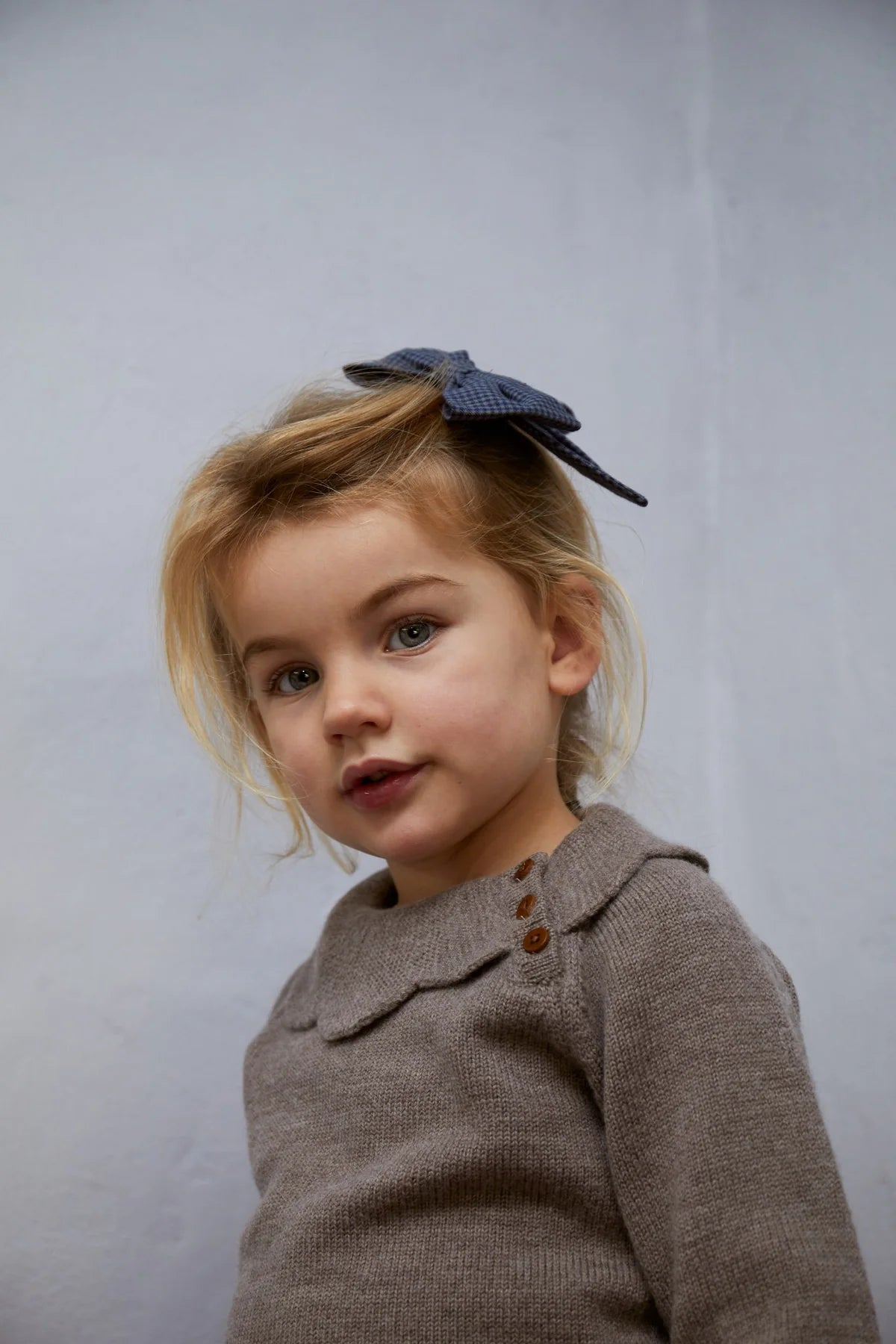 Merino marguriette blouse - natural melange