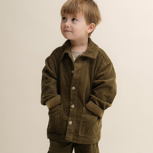 Corduroy overshirt - olive green