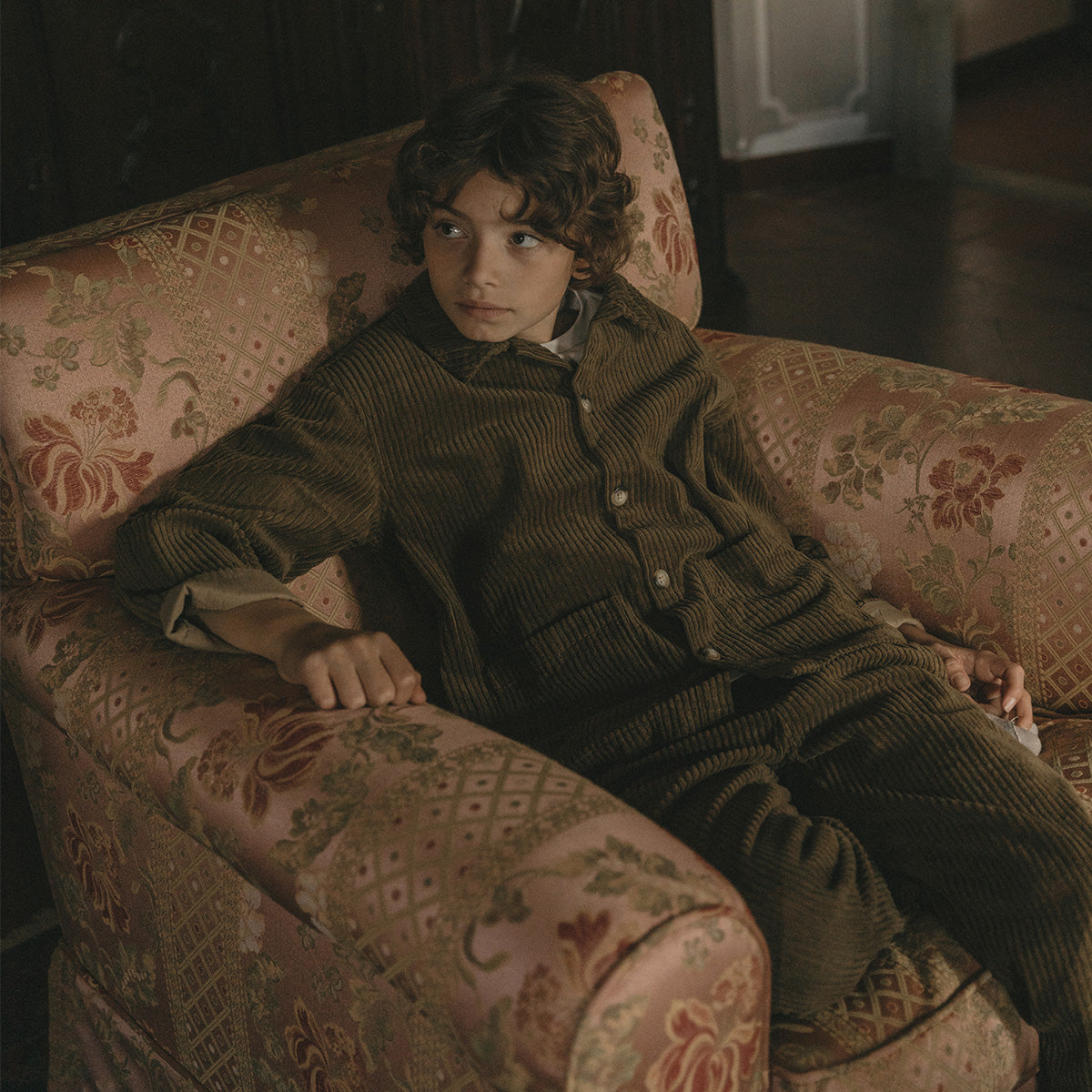 Corduroy overshirt - olive green