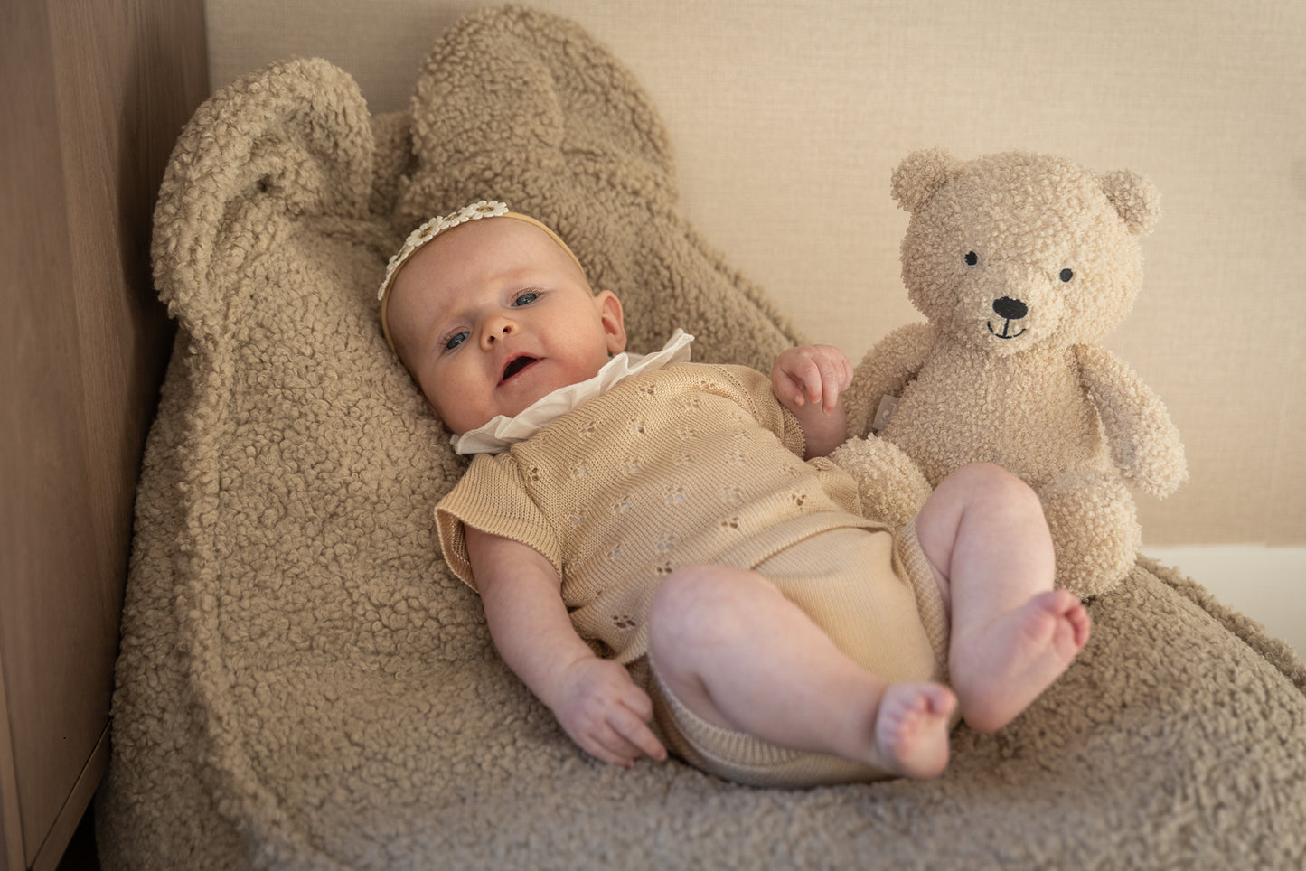 Knitted set baby girl - beige