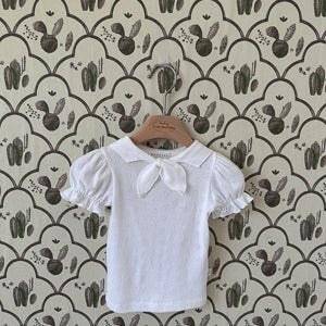 Monbebe - bow tie tee - ivory white