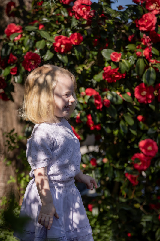 Copenhagen Colors - knitted pointelle top - lavender