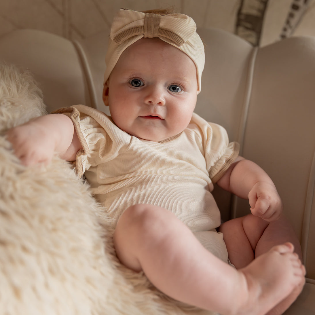 Peekaboo - hair ribbon Karen - cream