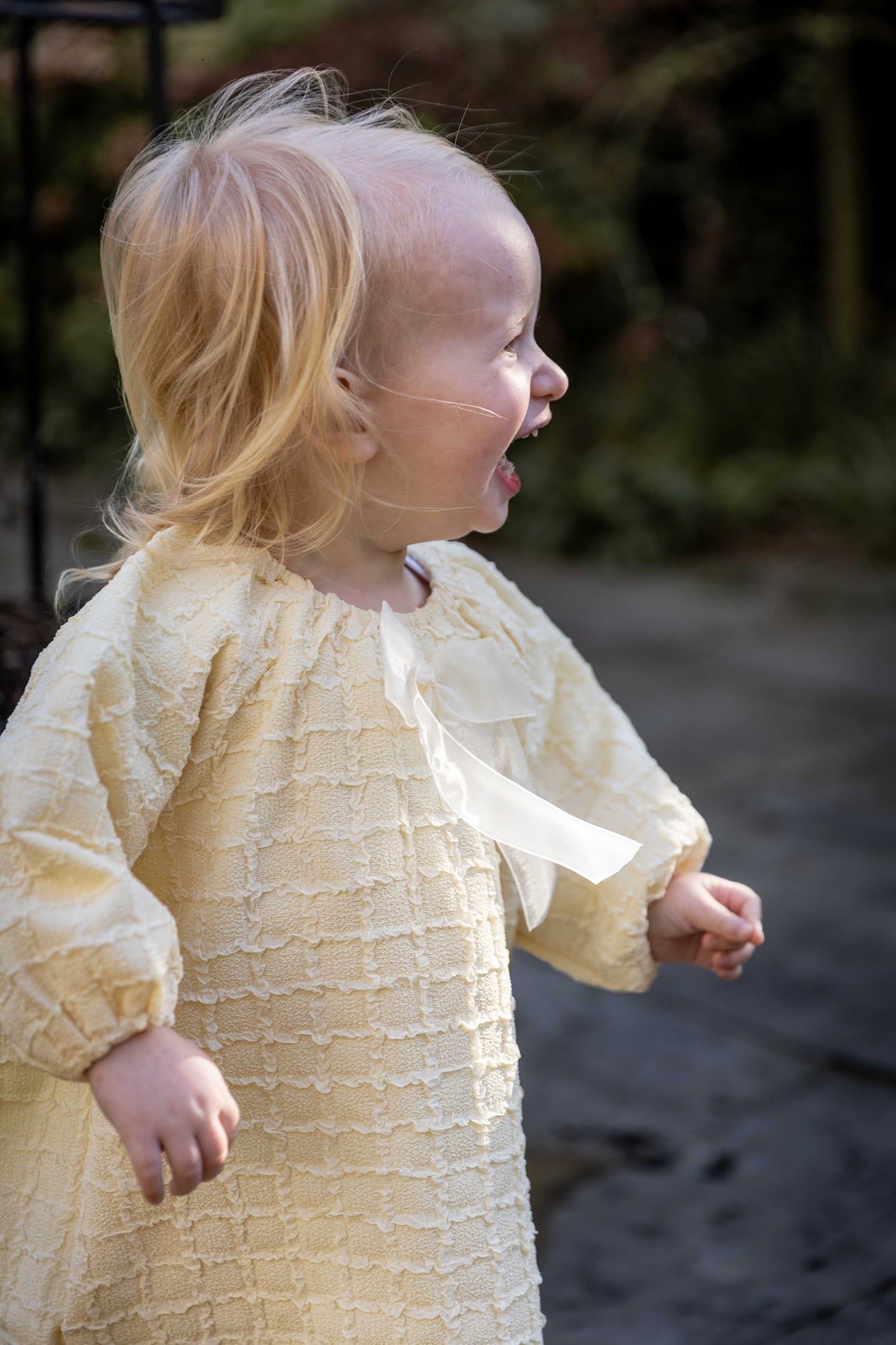 Margaret Ribbon dress ~ light yellow