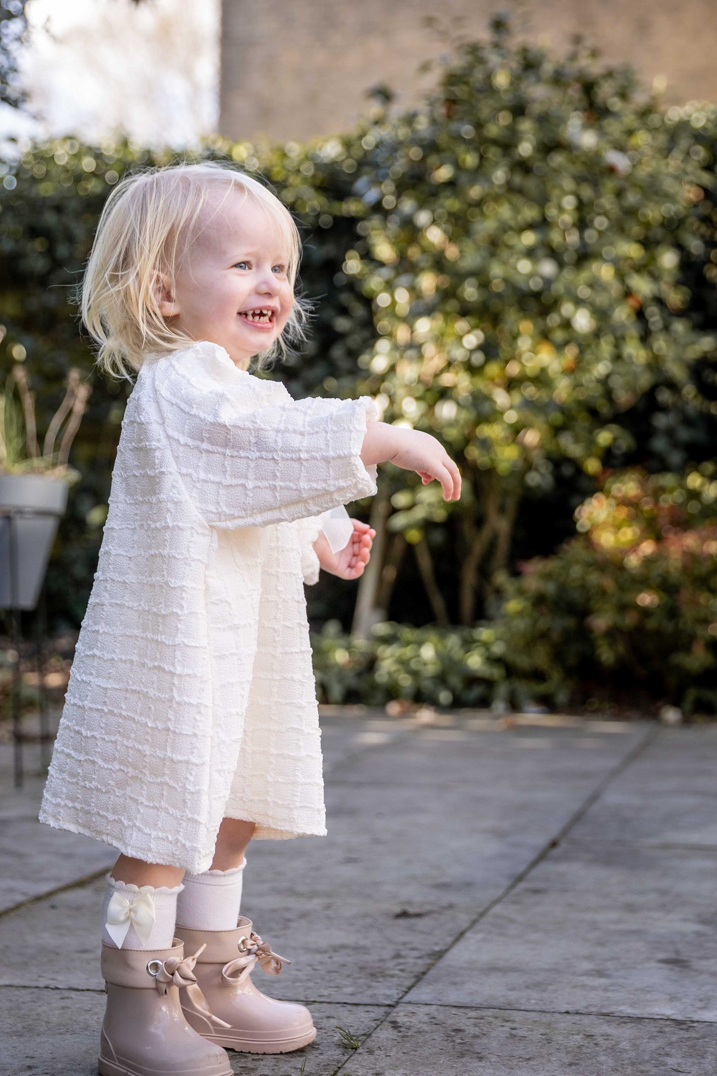 Margaret Ribbon dress ~ ivory