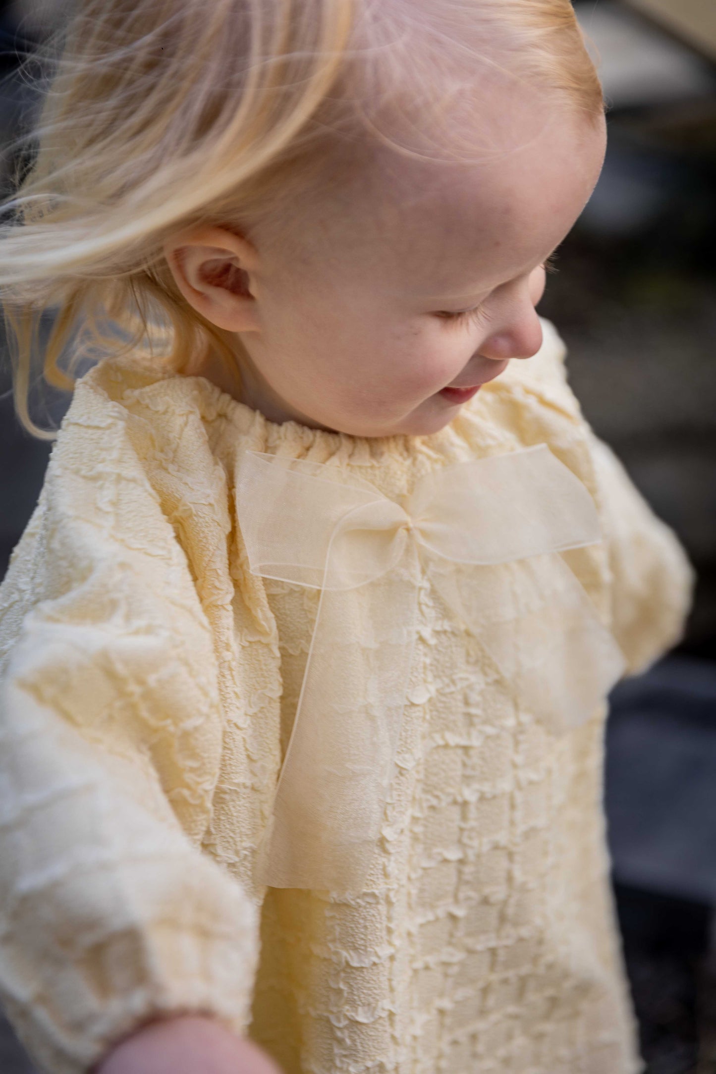 Margaret Ribbon dress ~ light yellow