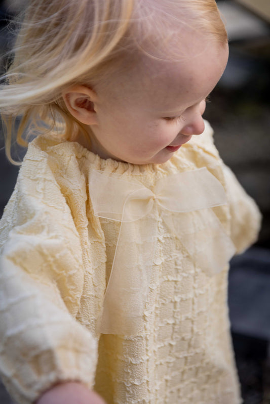 Margaret Ribbon dress - light yellow