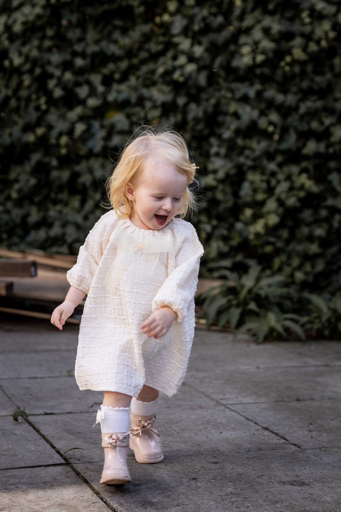 Margaret Ribbon dress ~ ivory