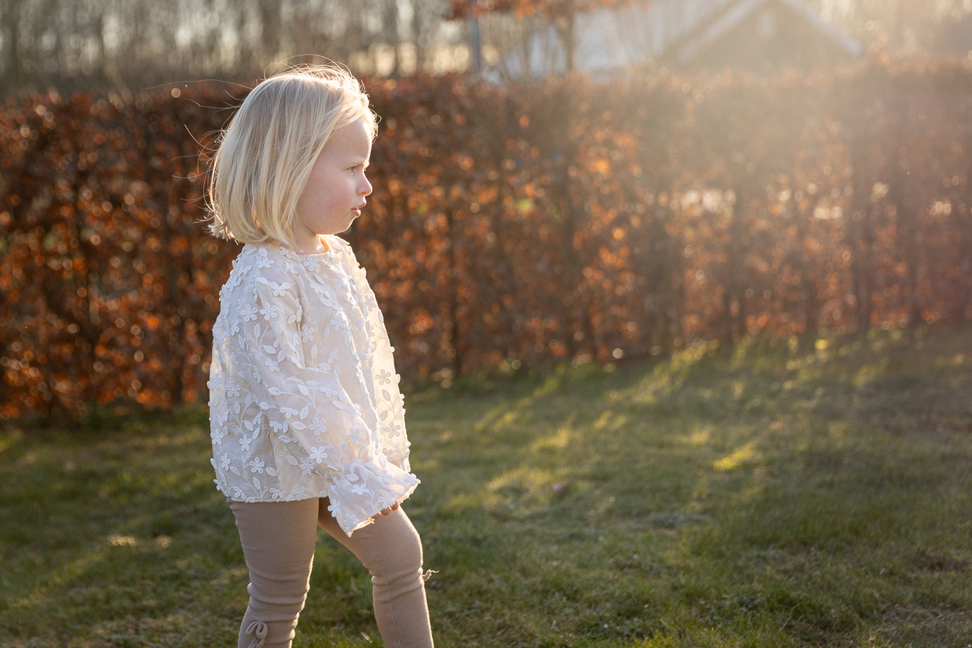 Two You Label - flower lace blouse Vienne - oat