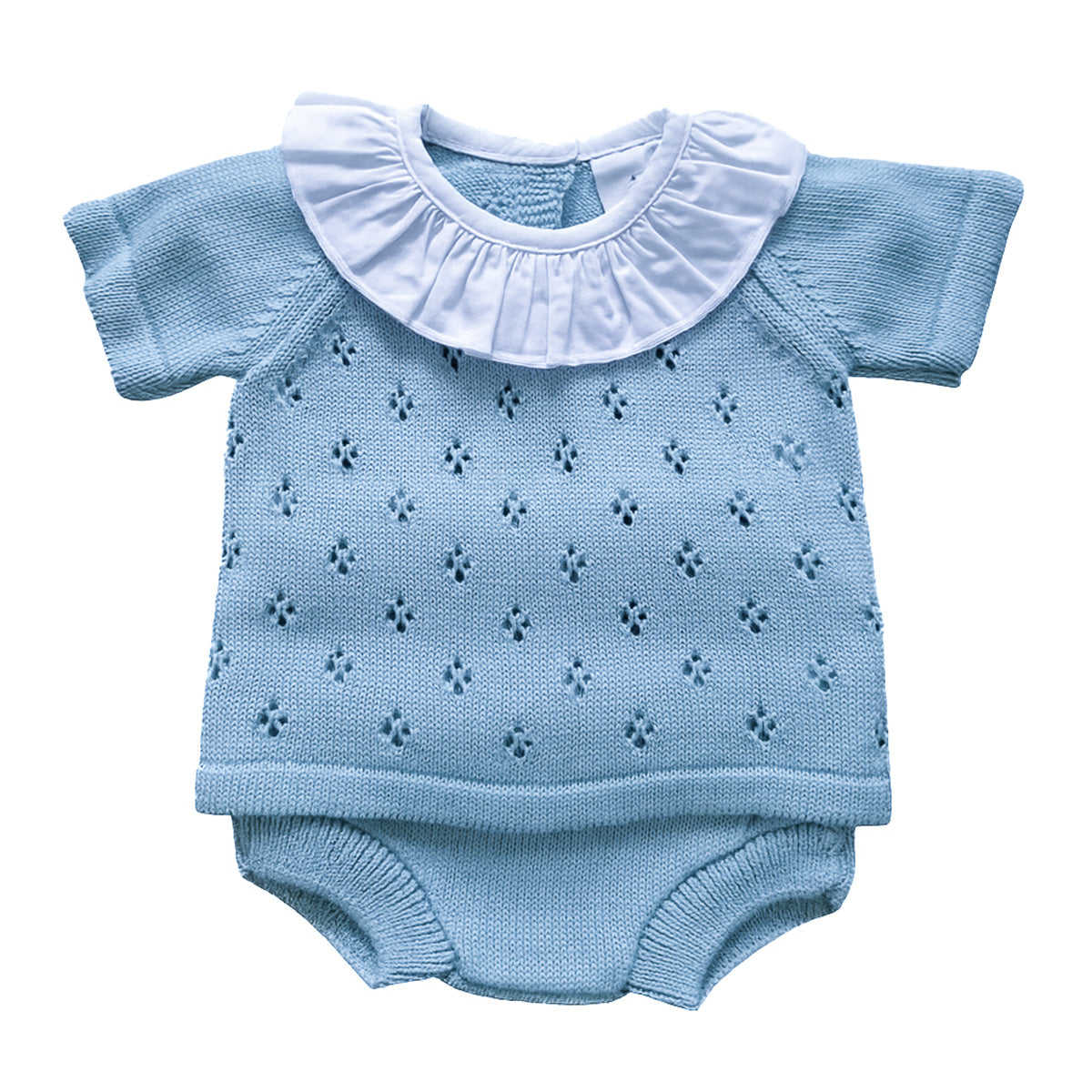 Knitted set baby girl - sky blue