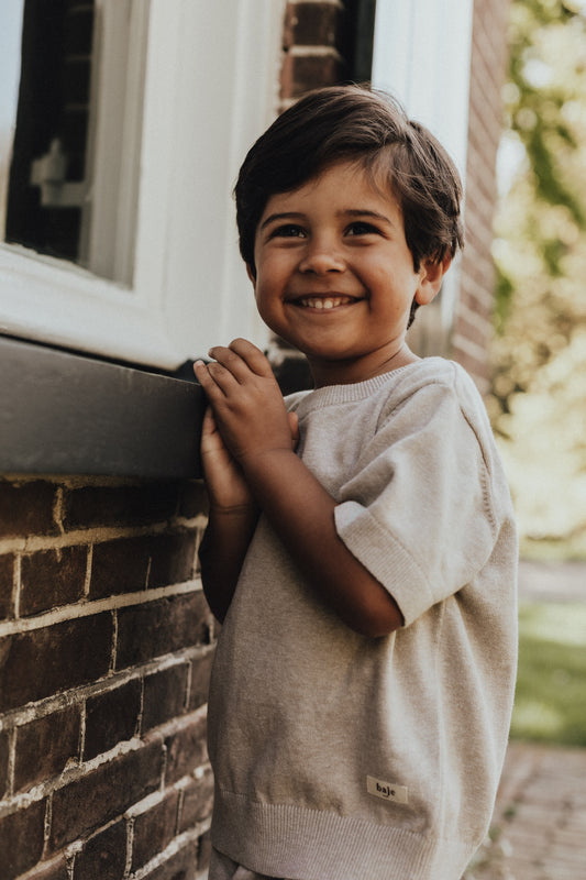 Baje Studio - knitted shortsleeve Cruz - sand melange