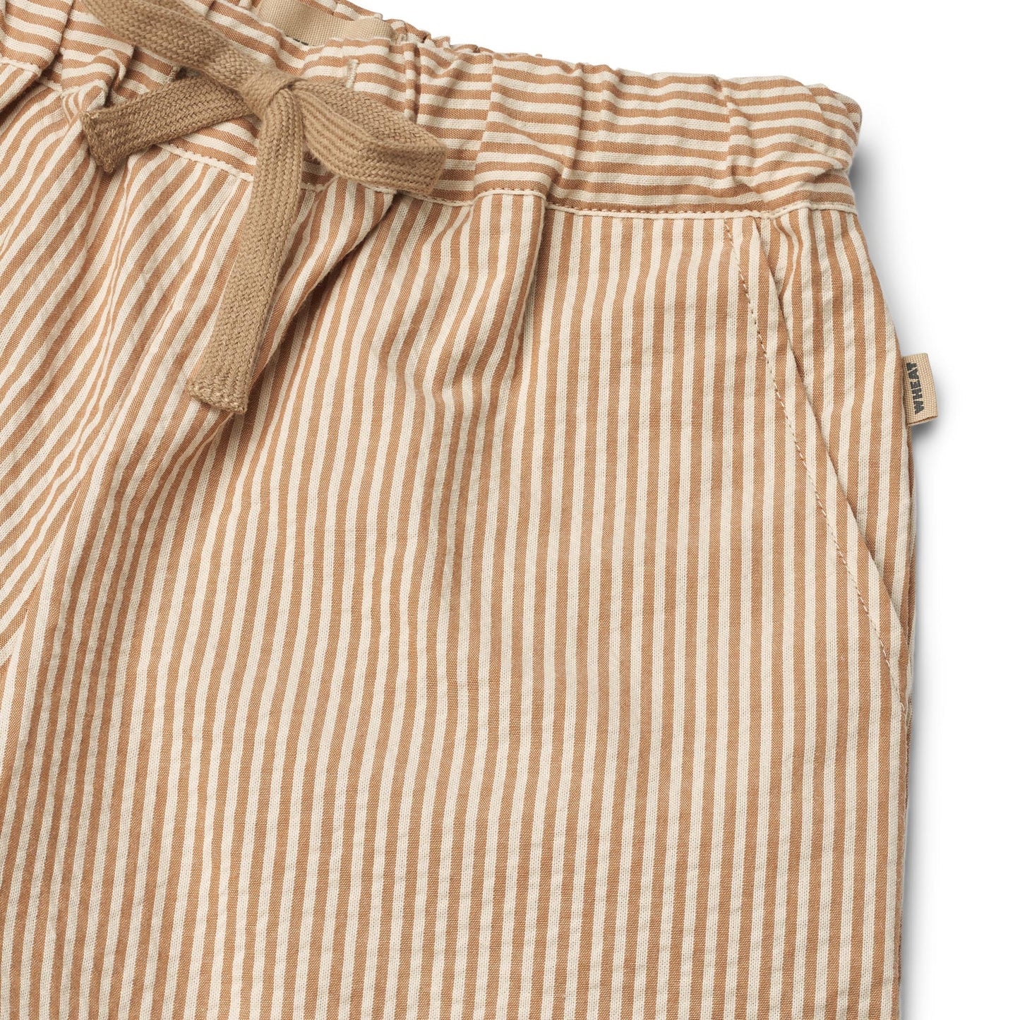 Seersucker shorts Cuba - caramel stripe