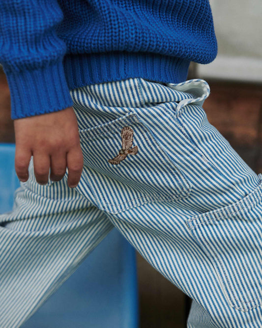 Copenhagen Colors - cargo pants eagle - denim blue stripe
