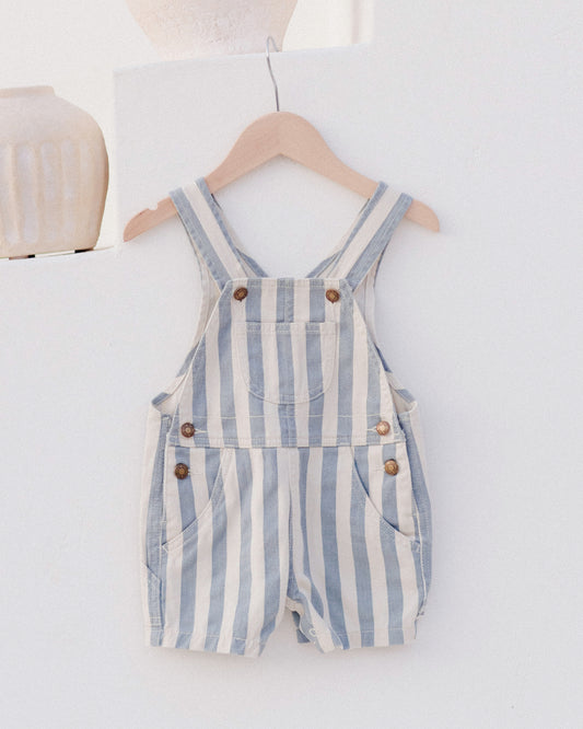 Rylee + Cru - denim shortalls - ocean stripe