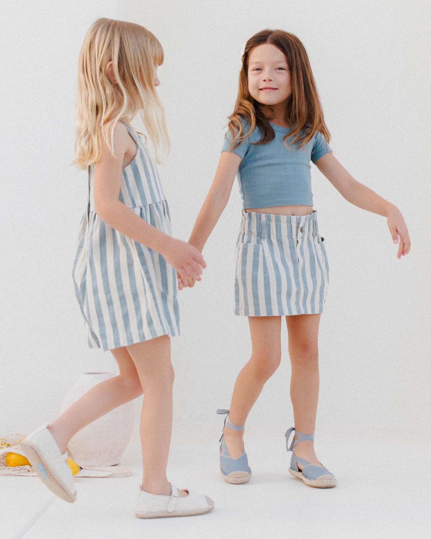 Denim mini skirt - ocean stripe