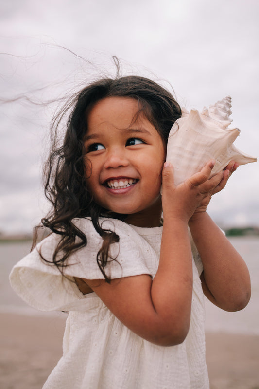 Riffle Amsterdam - dress Ariel - woven white embroidery