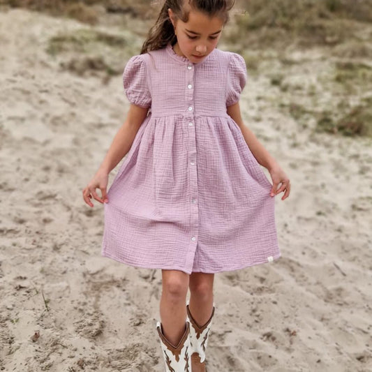 Navy Natural - mousseline dress Emilia - mauve