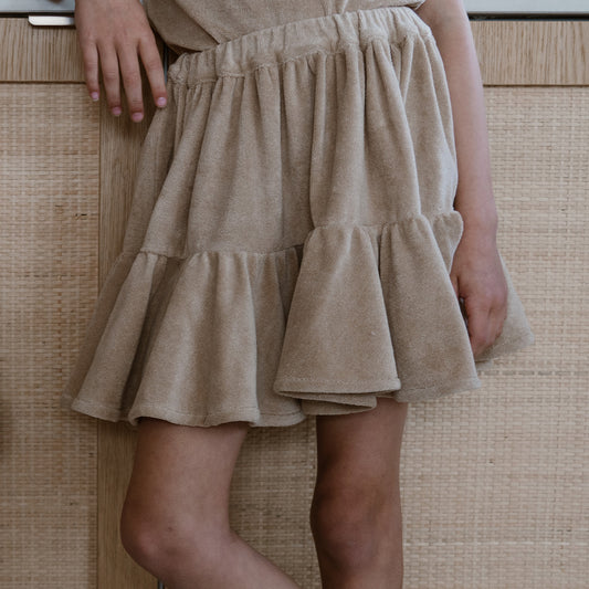 Navy Natural - terry skirt Faith - beige brown
