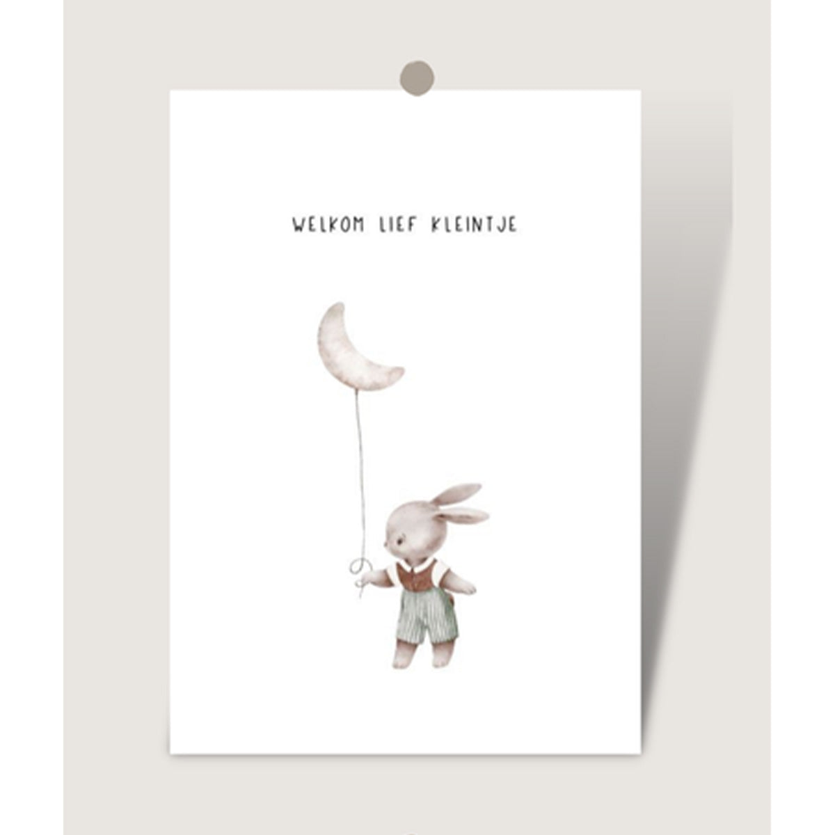 Felicitatie kaart geboorte Maan 'welkom lief kleintje'