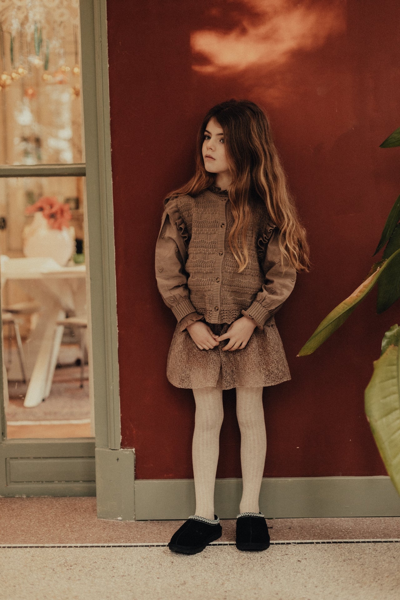 Baje Studio - tule flower skirt Fey - brown cacao