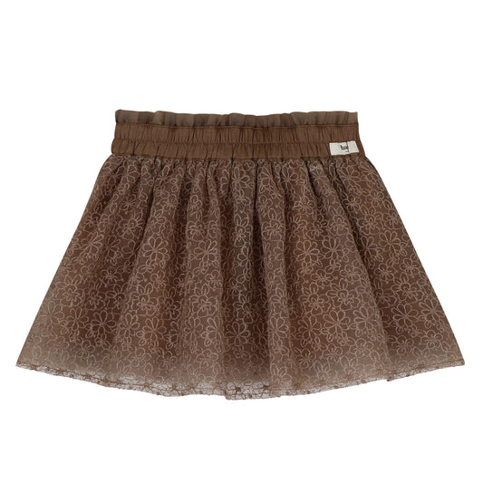 Baje Studio - tule flower skirt Fey - brown cacao