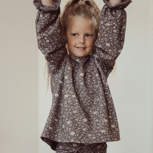 Two You Label - flower blouse - brown