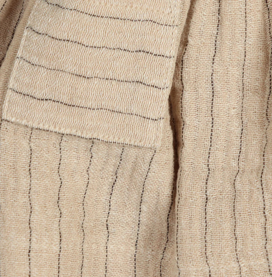 GYMP - dress Freda - beige/anthracite stripe