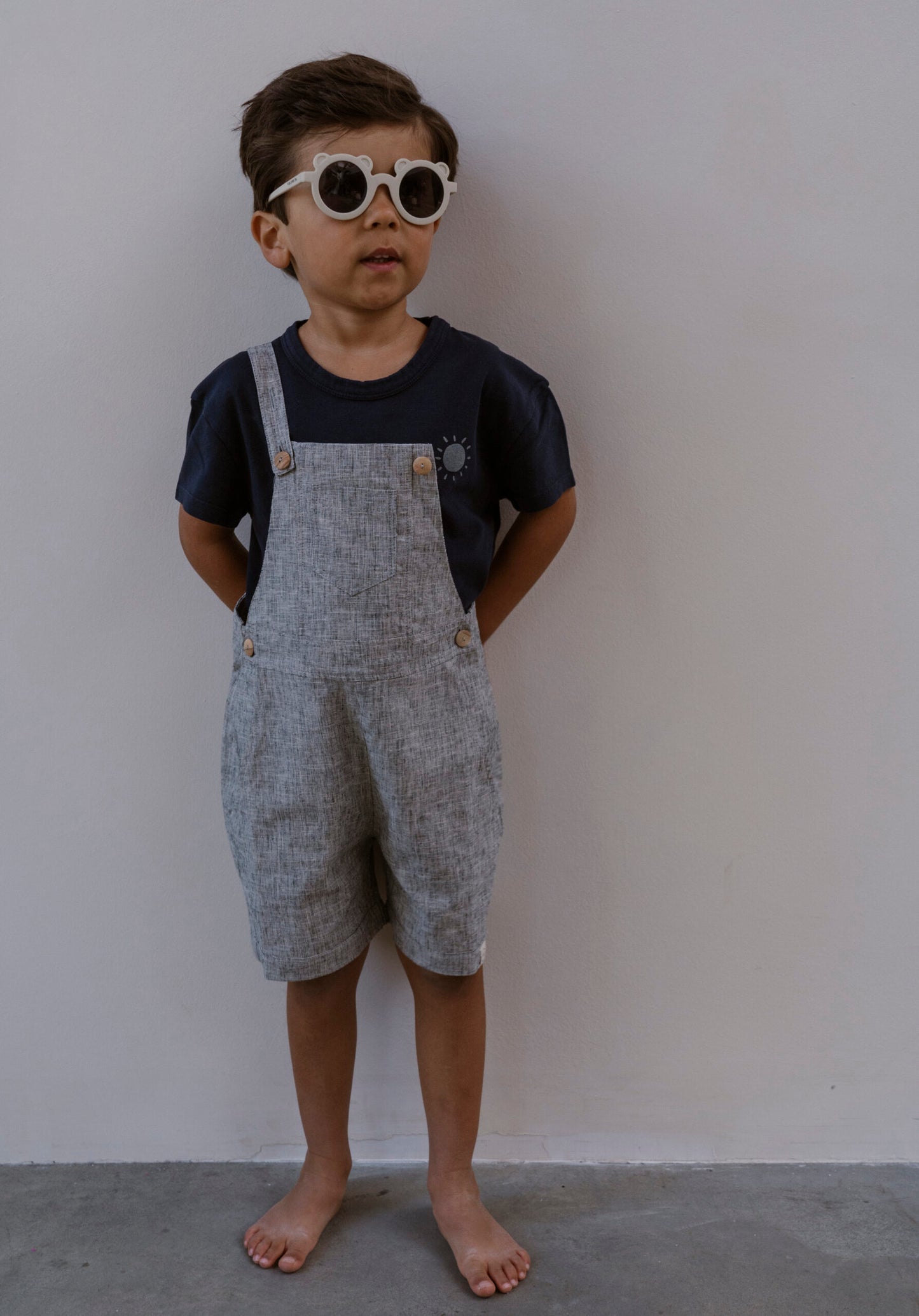 Navy Natural - garden gup short - grey blue