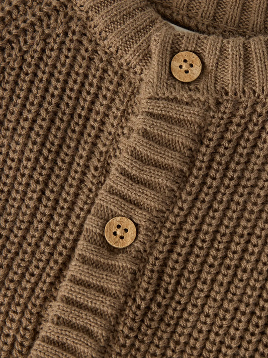 Lil'Atelier - knitted cardigan - shitake brown