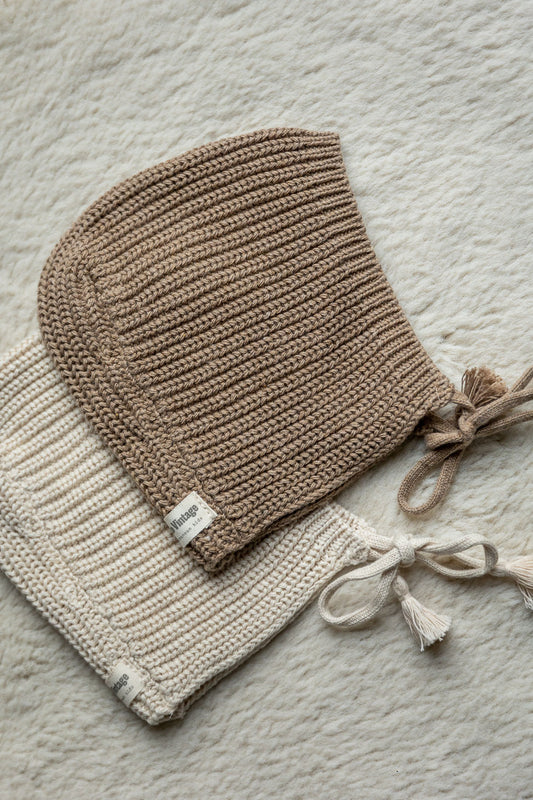 Tocoto Vintage - gebreide bonnet - lichtbruin