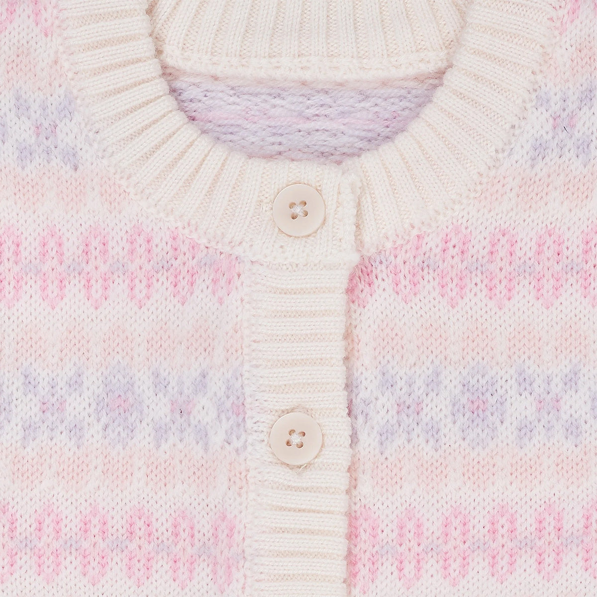 Merino pattern cardigan - lavender combi