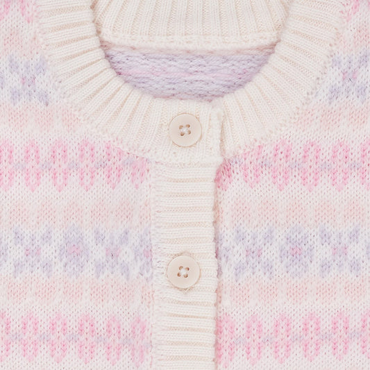 Copenhagen Colors - merino pattern cardigan - lavender combi