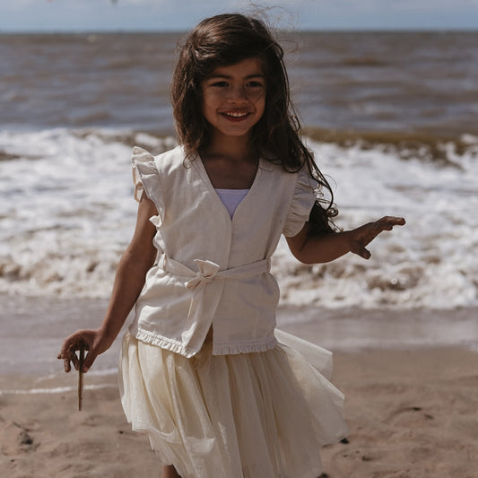 LRDM petits - gilet Elle - antique white