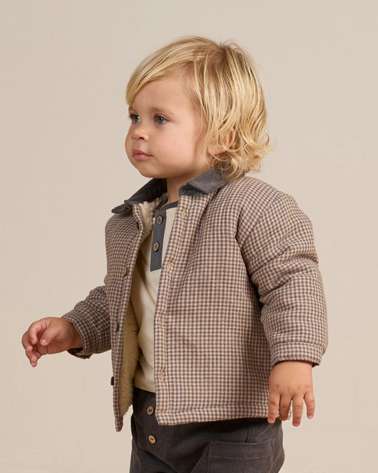 Quincy Mae - jacket Ford - indigo gingham