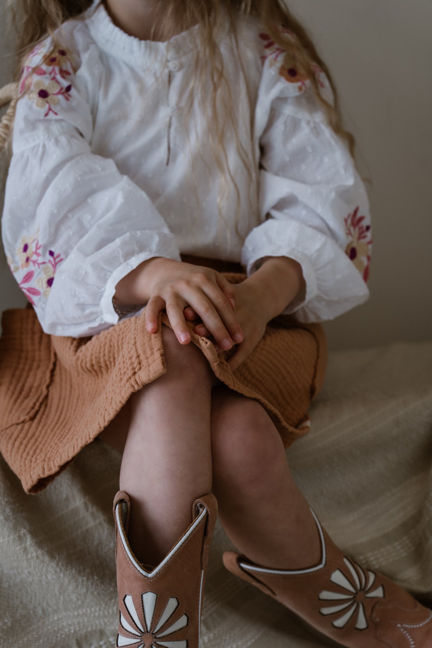 Flower blouse Guusje - white