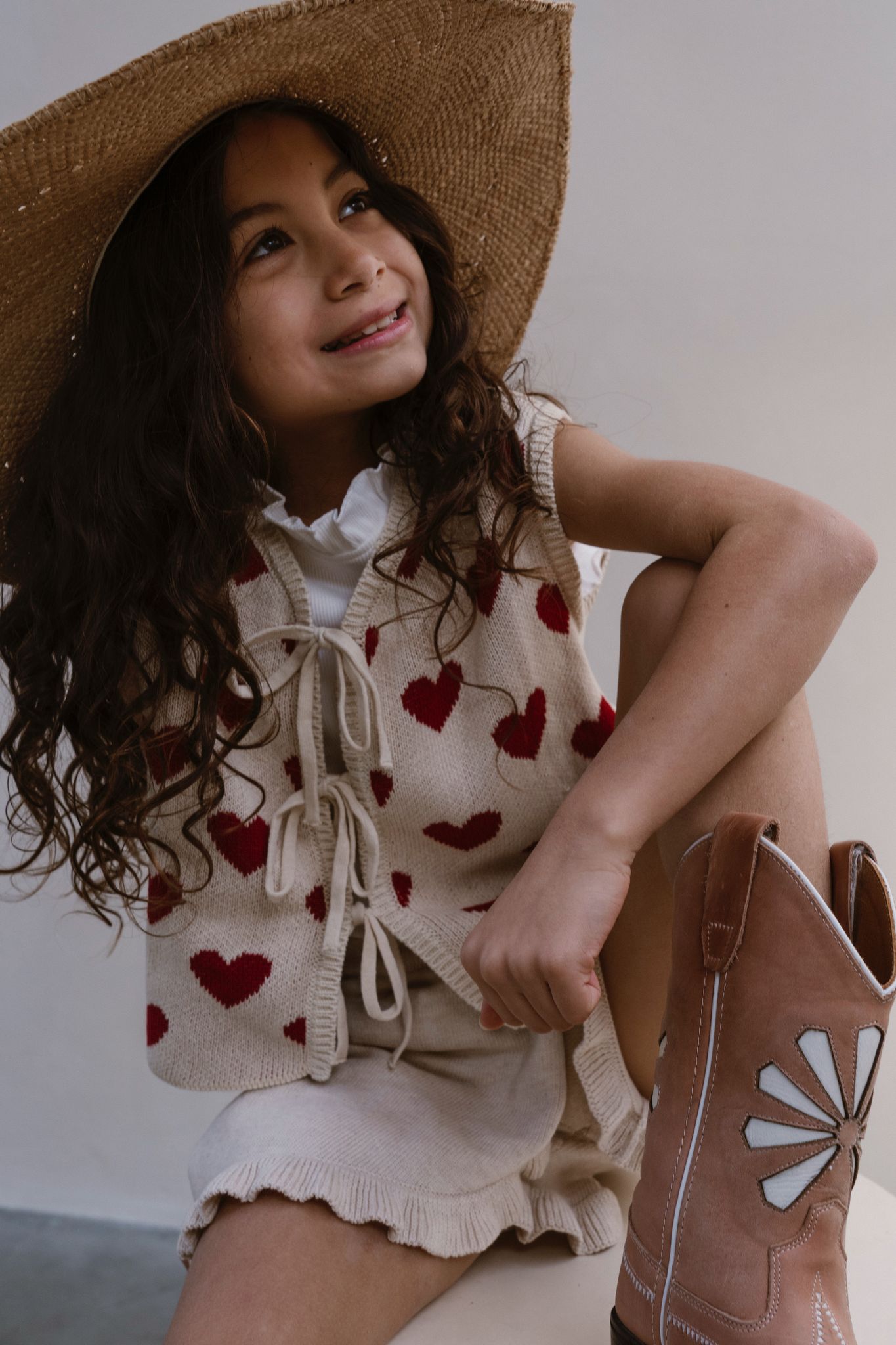 Navy Natural - knitted short Anna - beige