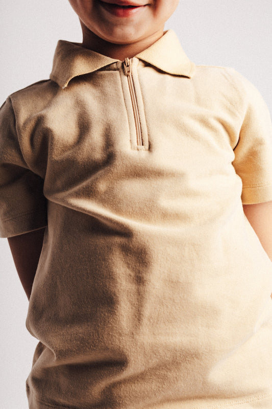 Baje Studio - zipper polo Hervas - crème fawn