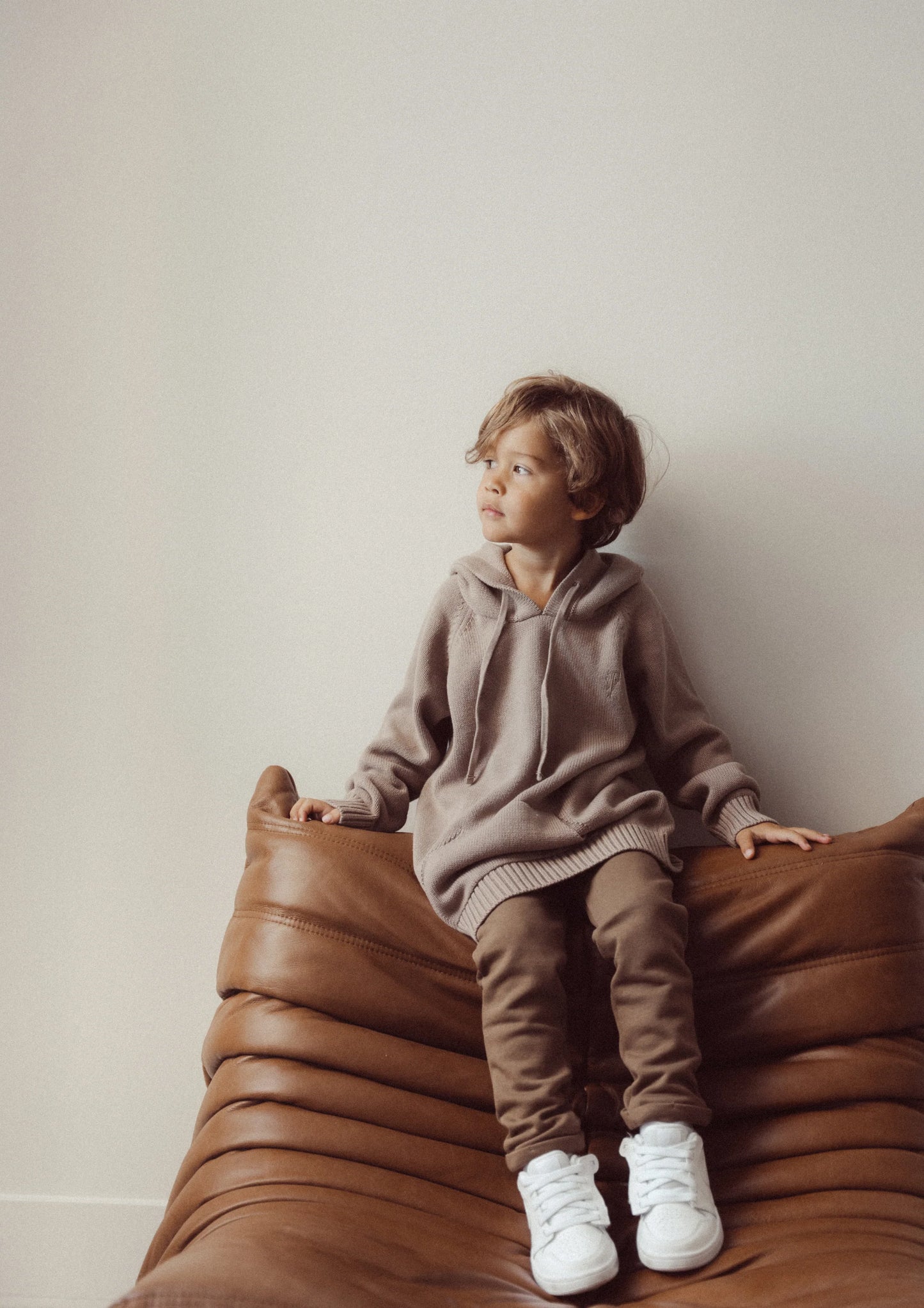 Two You Label - knitted hoodie Hidde - brown