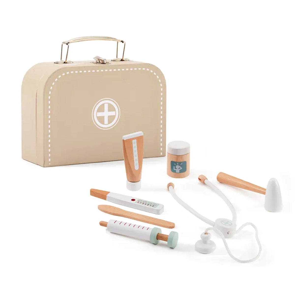 Houten dokters set - naturel